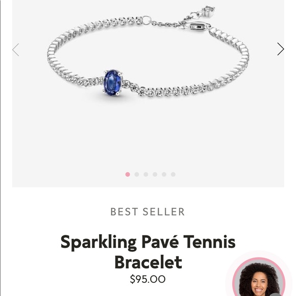 Sparkling Pavé Tennis Bracelet/ comes with pair of Pandora stud earring - Picture 3 of 6